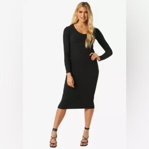 Long Sleeves Open Back Dress- Small